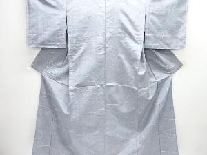 アンティーク　線描き模様織り出し手織り紬単衣着物